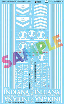 Microscale 871503 HO Scale Railroad Decal Set -- Indiana Railroad INRD 2nd Generation Diesel Locomotives