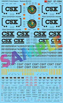 Microscale 871504 HO Scale Railroad Decal Set -- CSX Trinity Covered Hoppers (Replaces #460-4212)