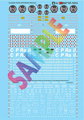 Microscale 871513 HO Scale Railroad Decal Set -- Canadian Pacific Modern Boxcars 1970+