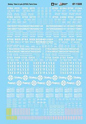 Microscale 871528 HO Scale Railroad Decal Set -- Staley, Tate & Lyle (STSX) Tank Cars