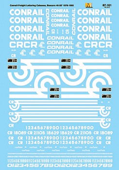 Microscale 87161 HO Scale Conrail - CR -- Freight Cars, Cabooses & Box Cars, 1970-1980