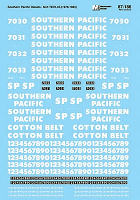 Microscale 87186 HO Scale Southern Pacific - SP -- Experimental "Daylight" (orange, red) Diesel Scheme 1970