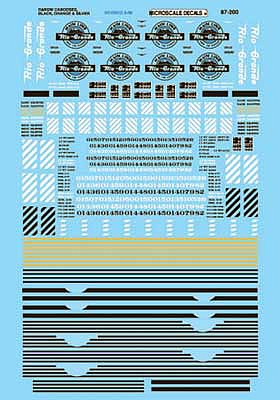 Microscale 87200 HO Scale Denver & Rio Grande Western - DRGW -- Cabooses (black, orange & silver) 1940-60