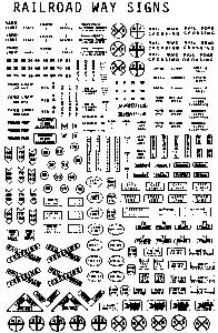 Microscale 87206 HO Scale Railroad Right-of-Way Signs -- Black Lettering w/Clear Background; Yard Limit, No Clearance & More