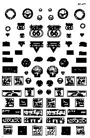 Microscale 87422 HO Scale 1930s & 40s Era Signs -- Commercial Signs Set #3; Gas Stations, Towing, Men's Shoes, Taxi & More