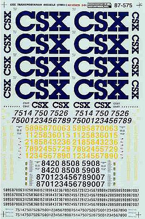 Microscale 87575 HO Scale CSX Transportation - CSX -- Later Blue, Yellow & Gray Diesels 1990