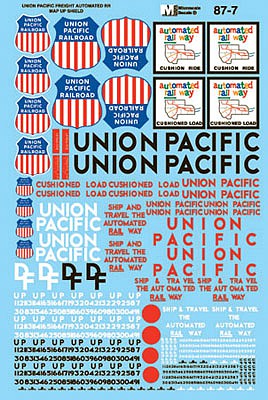 Microscale 877 HO Scale Union Pacific - UP -- Freight Cars, 1965-1970