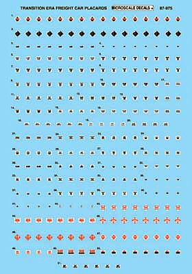 Microscale 87975 HO Scale Freight Car Placards -- Transition Era, 1945-1970