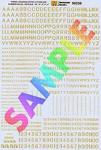 Microscale 90258 HO Scale Alphabet & Numbers - Stencil Railroad Gothic -- Dulux