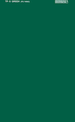 Microscale 9 All Scale Trim Film Solid Color Decal Sheet -- Dark Green