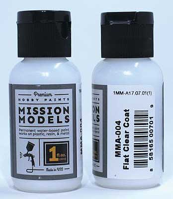 Mission Models A4 All Scale Water-Based Acrylic Paint 1oz 29.6ml -- MMA-004 Flat Clear Coat