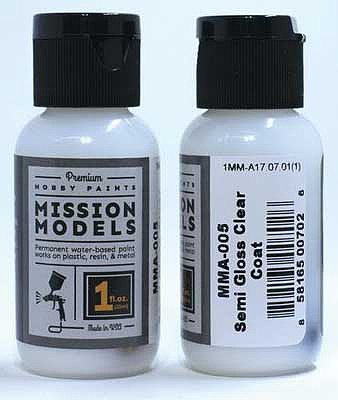 Mission Models A5 All Scale Water-Based Acrylic Paint 1oz 29.6ml -- MMA-005 Semi Gloss Clear