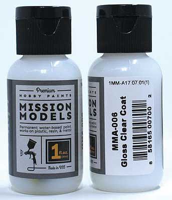 Mission Models A6 All Scale Water-Based Acrylic Paint 1oz 29.6ml -- MMA-006 Gloss Clear Coat
