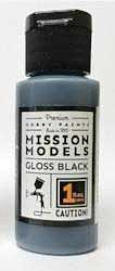 Mission Models C01 All Scale Water-Based Acrylic Paint - 1oz  29.6mL -- MMGBB-001 Chrome Gloss Black Base