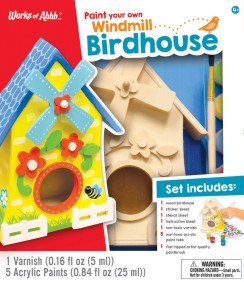 Masterpieces Puzzles 21637 Paint Your Own: Windmill Birdhouse Wood Kit w/Paint & Brush