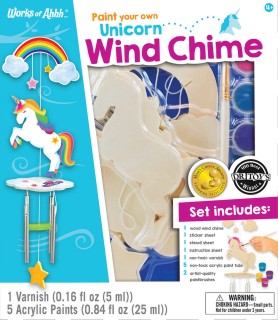 Masterpieces Puzzles 22024 Paint Your Own: Unicorn Wind Chime Wood Kit w/Paint & Brush
