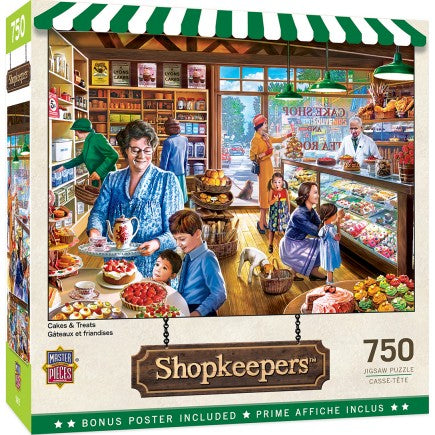 Masterpieces Puzzles 32140 Shopkeepers: Cakes & Treats Store Puzzle (750pc)