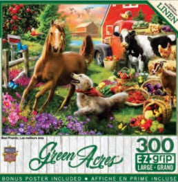 Masterpieces Puzzles 32283 Green Acres: Best Friends (Horse & Dog/Farm Scene) EzGrip Puzzle (300pcs)