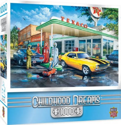 Masterpieces Puzzles 71646 Childhood Dreams: Pop's Quick Shop Texaco Gas Station Puzzle (1000pc)