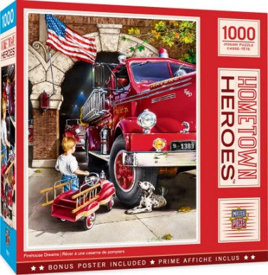 Masterpieces Puzzles 72066 Hometown Heroes: Firehouse Dreams (Little boy w/toy firetruck) Puzzle (1000pc)