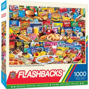 Masterpieces Puzzles 72140 Flashbacks: Kids Favorite Foods Collage Puzzle (1000pc)
