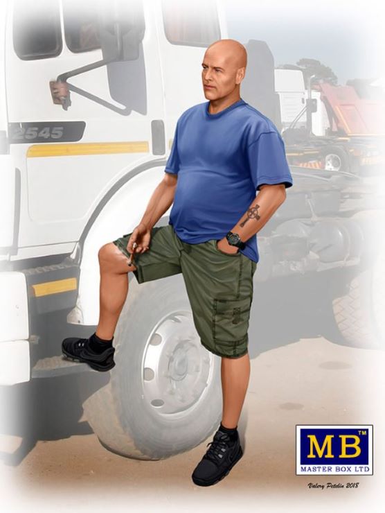 Master Box Models 24043 1/24 Jimmy Tex Haywood Trucker Standing w/one Foot Raised