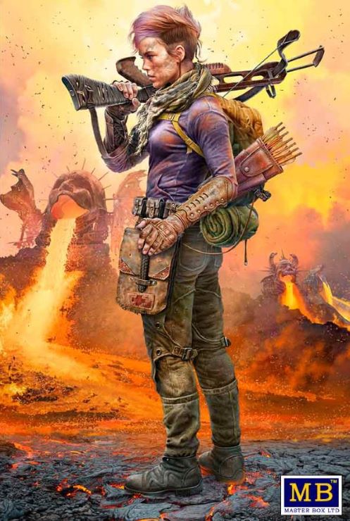 Master Box Models 24073 1/24 Post-Apocalyptic: Sabrina the Protector w/Weapons