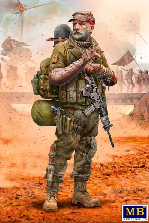 Master Box Models 24074 1/24 Post-Apocalyptic: Raider Reaper w/Gun & Equipment Pack