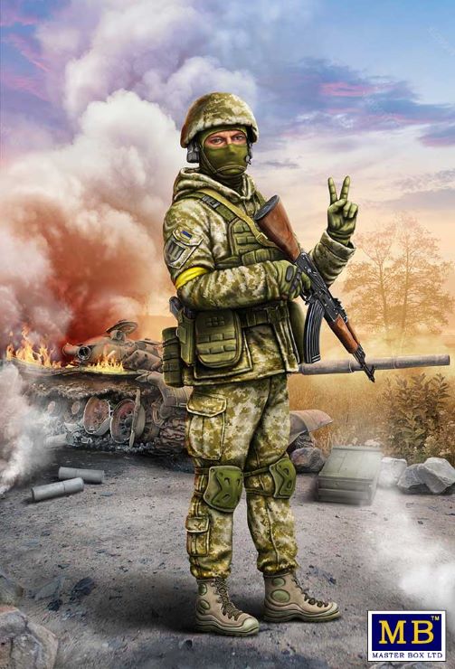 Master Box Models 24085 1/24 Russian-Ukrainian War: Ukrainian Soldier Defense of Kyiv March 2022