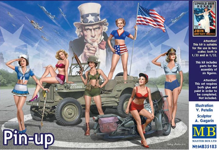 Master Box Models 35183 1/35 American Pin-Up Girls (6)