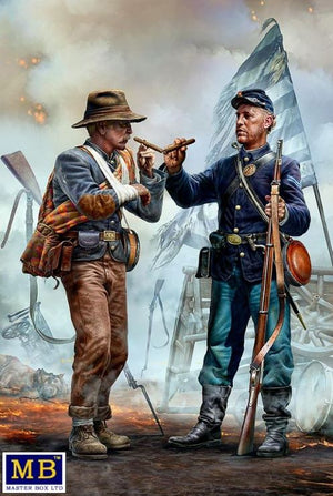 Master Box Models 35198 1/35 Family Reunited American Civil War End of the War Confederate & Union Soldiers (2)