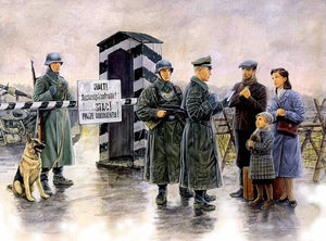 Master Box Models 3527 1/35 Checkpoint German Soldiers & Civilians w/Sentry Box (6)