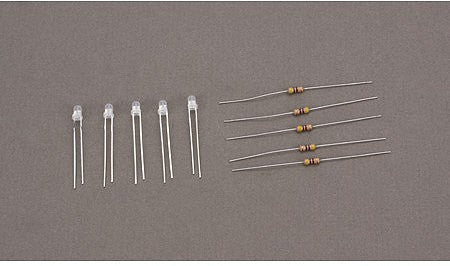 Miniatronics 1222005 All Scale Bi-Directional Light Emiting Diodes (LEDs) - 1/8" 3mm Diameter -- Red/Green - 2 Leg Style pkg(5)
