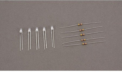 Miniatronics 1222005 All Scale Bi-Directional Light Emiting Diodes (LEDs) - 1/8" 3mm Diameter -- Red/Green - 2 Leg Style pkg(5)