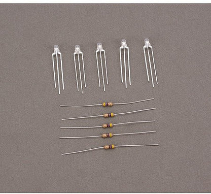 Miniatronics 1223005 All Scale Bi-Directional Light Emiting Diodes (LEDs) - 1/8" 3mm Diameter -- Red/Green - 3 Leg Style