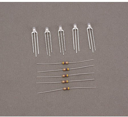 Miniatronics 1223005 All Scale Bi-Directional Light Emiting Diodes (LEDs) - 1/8" 3mm Diameter -- Red/Green - 3 Leg Style