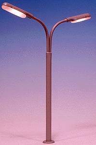 Miniatronics 7204801 N Scale Lampposts -- Double Highway Light (gray) 2-1/8" 5.3cm