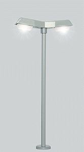 Miniatronics 7209801 HO Scale Lampposts -- Double Modern Lamppost (gray) 3-1/8" 7.8cm