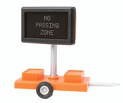 Miniatronics 8550201 O Scale Mobile Highway Sign w/3v DC Transformer -- No Passing Zone