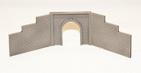 Motrak Models 12001 N Scale Single-Track Tunnel Portal 2-Pack with Wing Walls -- Laser-Cut Masonite Kit - 3-1/2 x 2-3/4" 8.9 x 7cm