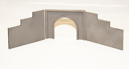 Motrak Models 12002 N Scale Double-Track Tunnel Portal 2-Pack with Wing Walls -- Laser-Cut Masonite Kit - 4-1/2 x 3-1/4" 11.4 x 8.3cm