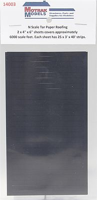 Motrak Models 14003 N Scale Tar Paper Shingles -- pkg(2)