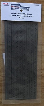 Motrak Models 44006 O Scale Diamond-Cut Shingles -- Slate Approximately 64 Sq. In.