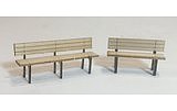 Motrak Models 47001 O Scale Station Benches - Laser-Cut Wood Kit -- 2 Different Benches