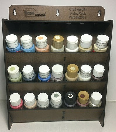 Motrak Models 52001 HO Scale Acrylic Craft Paint Rack -- Laser-Cut Kit - Wall Mount Holds 21 Bottles