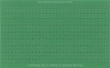 Motrak Models 64007 S Scale 3-Tab Shingles -- Green pkg(6)