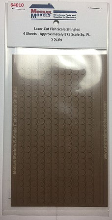 Motrak Models 64010 S Scale Fish Scale Shingles -- pkg(4)