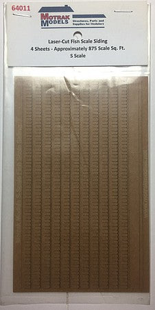 Motrak Models 64011 S Scale Laser-Cut Fish Scale Siding