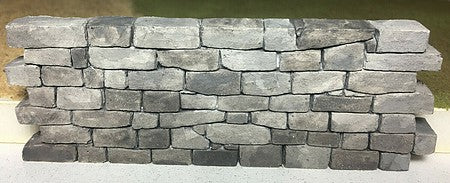 Motrak Models 82011 HO Scale Granite Block Sea Wall -- 4 Sections Each: 4 x 3/8 x 1-1/2" 10.2 x 1 x 3.8cm (Unpainted)