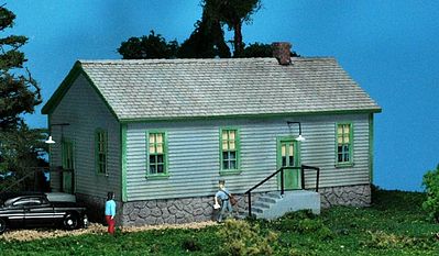 Motrak Models 83002 HO Scale Danielson Building w/Stone Foundation -- Laser-Cut Wood & Hydrocal Kit - 5-3/4 x 3" 14.6 x 7.6cm